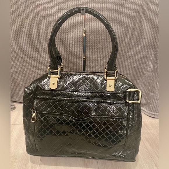 NWOT Rebecca Minkoff Quilted Black Patent Leather Satchel - Picture 3 of 14